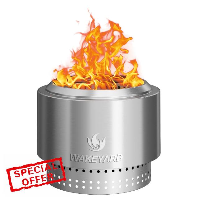 19.5 inch Smokeless FirePit with Waterproof Bag & Poker