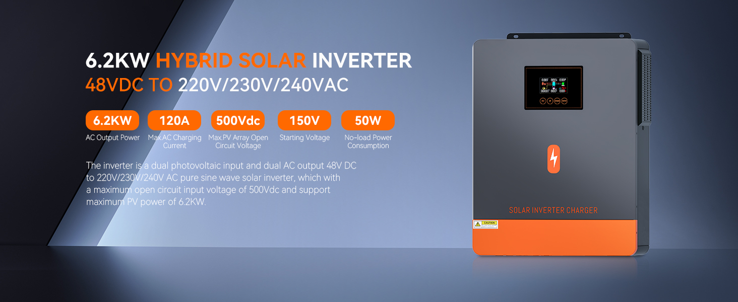 6200W 48V 220V/230V SOLAR INVERTER
