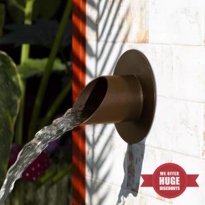 PONDO 3-Inch 316 Stainless Steel Round Water Fountain Spout – Outdoor Water Feature Scupper with Smooth Flow and Seamless Welded Construction for Pool