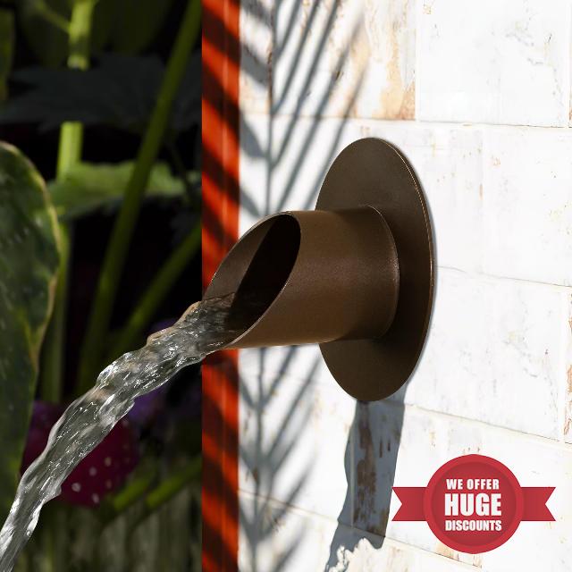 PONDO 3-Inch 316 Stainless Steel Round Water Fountain Spout – Outdoor Water Feature Scupper with Smooth Flow and Seamless Welded Construction for Pool