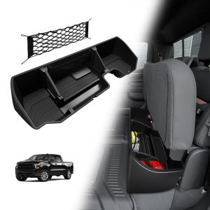 Under Seat Storage Box for 2019-2025 Chevy Silverado 1500&2500 3500HD(2020-2025) Accessories Crew Cab (No for Rear with Kicker Subwoofer) Detachable Custom Fit Rear Underseat Organizer