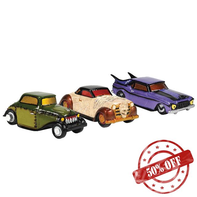 Department 56 Snow Village Halloween Accessories Out About Town Creepy Cars Figurine Set