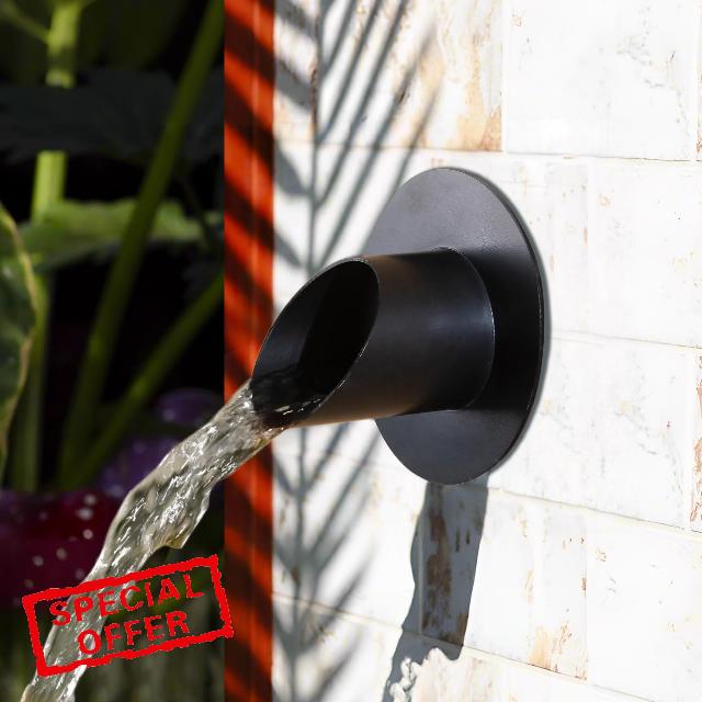 PONDO 3-Inch 316 Stainless Steel Round Water Fountain Spout – Outdoor Water Feature Scupper with Smooth Flow and Seamless Welded Construction for Pool