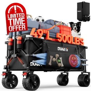 49" L Collapsible Foldable Extended Wagon with 500lbs Weight Capacity