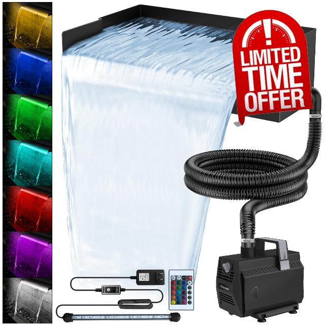 All-in-1 Pond Waterfall Kit with LED Lights