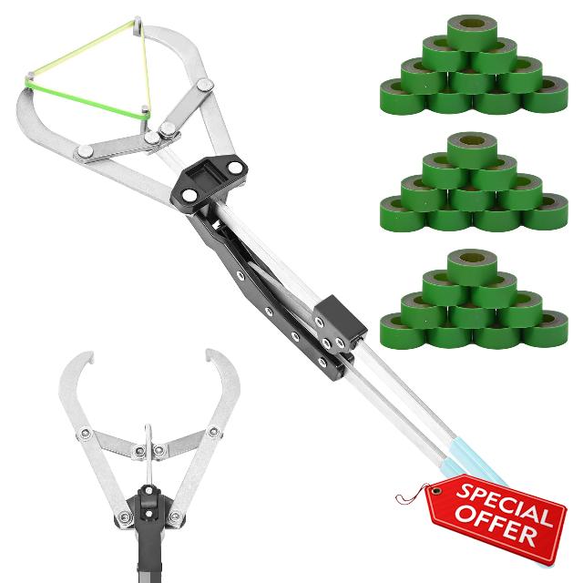 Extra Large Stainless Steel Banding Tool Bander Livestock Management with 30 Elastrator Bands Fits Bull