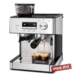 Gevi 20 Bar Espresso Machine with Grinder & Milk Frother