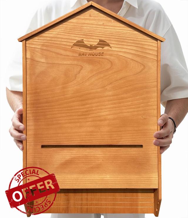 Large 3 Chamber Wooden Bat House for Hanging and Pole