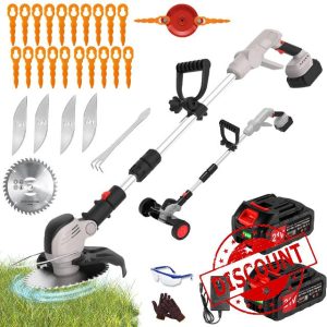Electric Weed Wacker Eater Cordless String Trimmer Battery Powered