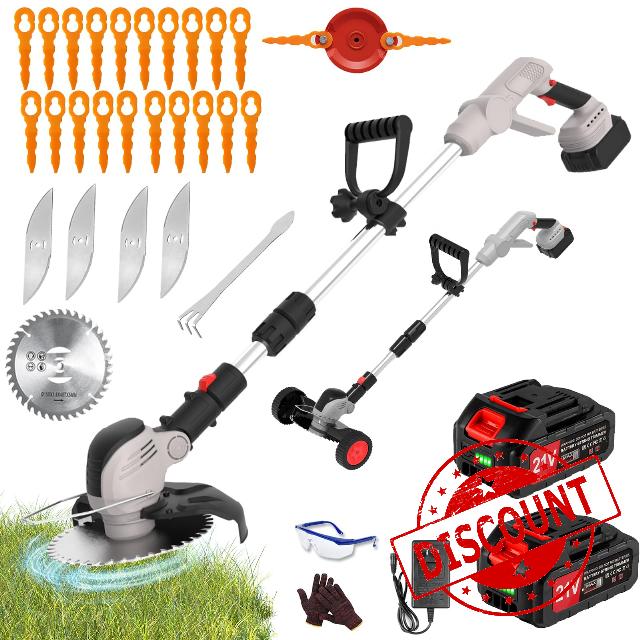 Electric Weed Wacker Eater Cordless String Trimmer Battery Powered