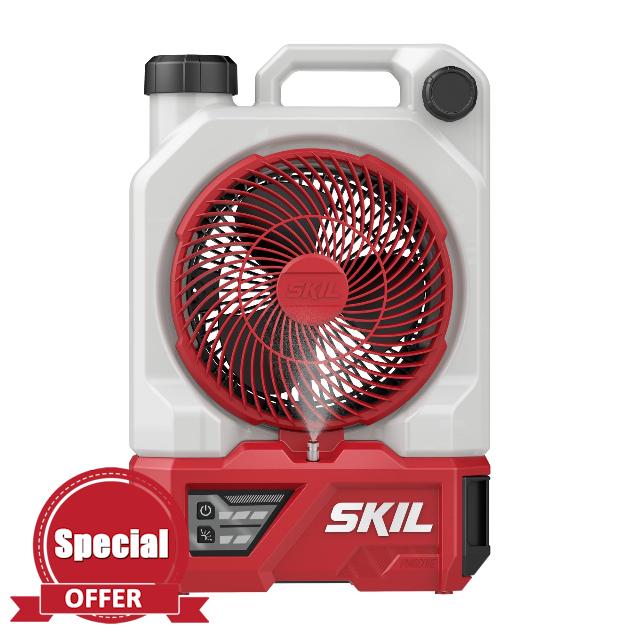 SKIL 7-inch Misting Fan Kit Including 20V 2.0Ah USB-C Battery and 20W Charger- MF0700D-12