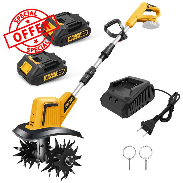 DEVONIC Cordless Electric Garden Tiller