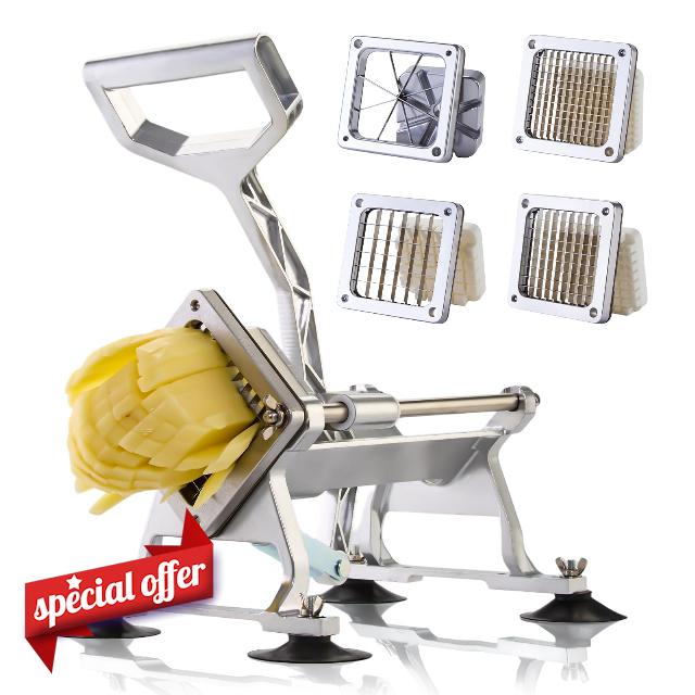 Commercial French Fry Cutter Stainless Steel Potato Cutter with 1/2
