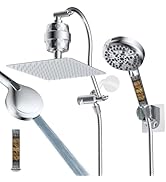 Hibbent All Metal Shower Head, 10'' High Pressure Rainfall Shower Head, Showerhead Combo/Handheld...
