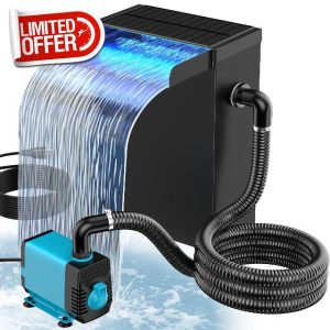 POPOSOAP Pond Waterfall Spillway with Blue Led Light