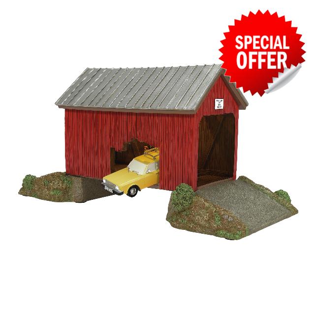 Department 56 Beetlejuice Village Accessories The Winter River Bridge Car Crash Lit Building