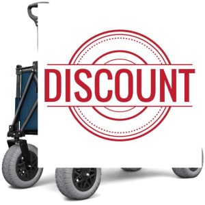 Folding Beach Wagon with Big All-Terrain Wheels for Off-Road Use (Sand/Gravel/Camping Trails) Extra Large Utility Cart with 9" Heavy-Duty Rubber Tires [Outland-XL by Stratton Forge] Blue