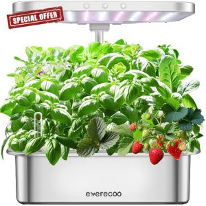 Stainless Steel Hydroponics Growing System kit Indoor Garden: Smart Indoor Herb Garden with Grow Light