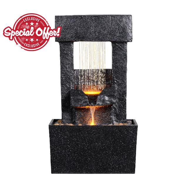 Outdoor Waterfall Fountain Zen LED Lights