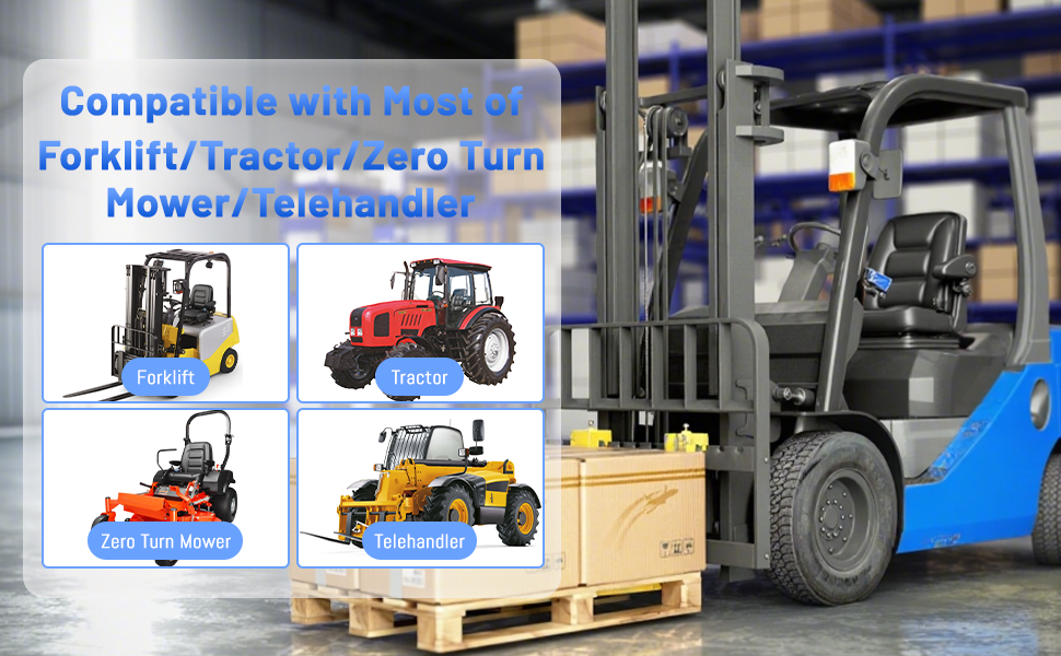 Universal Forklift Seat/Tractor Seat Compatible with Forklifts, Tractors, Zero-Turn Mowers