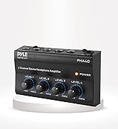 Pyle Compact Powerful Home Audio Amplifier Receiver Mini with Bluetooth 5.0 Desktop Blue Series 2...