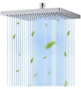 Hibbent All Metal Rain Shower Head, 10'' High Pressure Rainfall Square Showerhead with 16