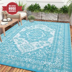 Outdoor Rug 9x18 Waterproof for Patios Clearance