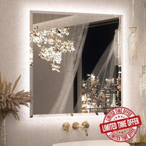 Keonjinn 36 x 36 Inch Square LED Mirror with Backlight