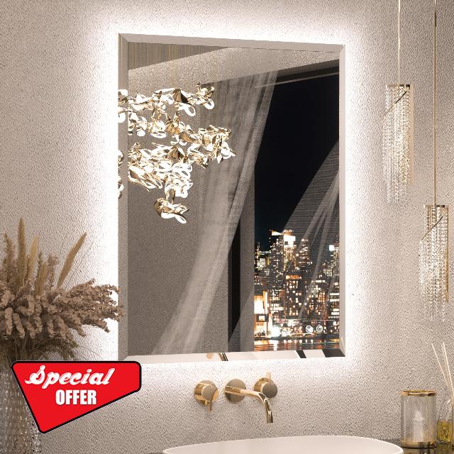 Keonjinn LED Backlit Mirror 28 x 36 Inch
