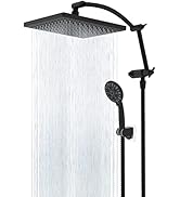 Hibbent 12 Inch High Pressure Rainfall Shower Head/Handheld Showerhead Combo with 12 Inch Adjusta...