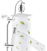 Hibbent All Metal High Pressure 10'' Rainfall Shower Head, Showerhead Combo with 4-mode Handheld ...