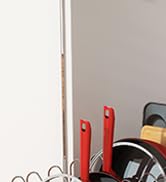 Pull Out Pots and Pans Organizer for Cabinet - Sliding Lid Holder and Pan Rack in Kitchen, Cabine...