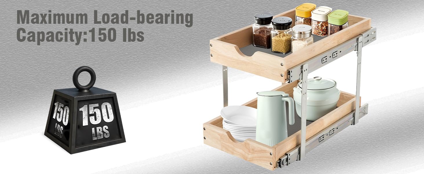 2 Tier Pull Out Cabinet Organizer