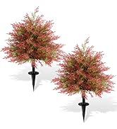 Artificial Boxwood Topiary Ball Trees with Ground Spikes UV Resistant Faux Greenery Shrubs Fake S...