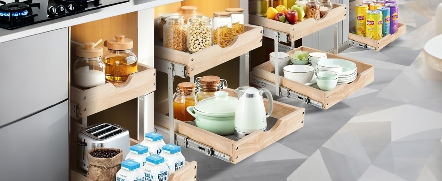 2 Tier Pull Out Cabinet Organizer