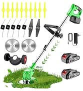 Electric Weed Wacker Cordless for Dewalt 20 V Battery, 4-in-1 Battery-Powered Mower, Lightweight ...