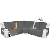 Arfntevss Sectional Recliner Couch Covers Velvet Washable Corner Sectional Sofa Cover for Reclini...
