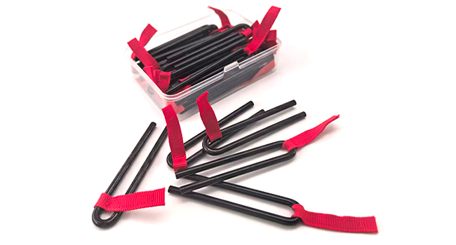 customizable organizer with u-clips & red pull tab