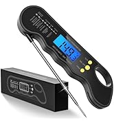 TRAUSI Instant Read Meat Thermometer, Fast & Accurate Digital Food Thermometer with Backlight, Wa...