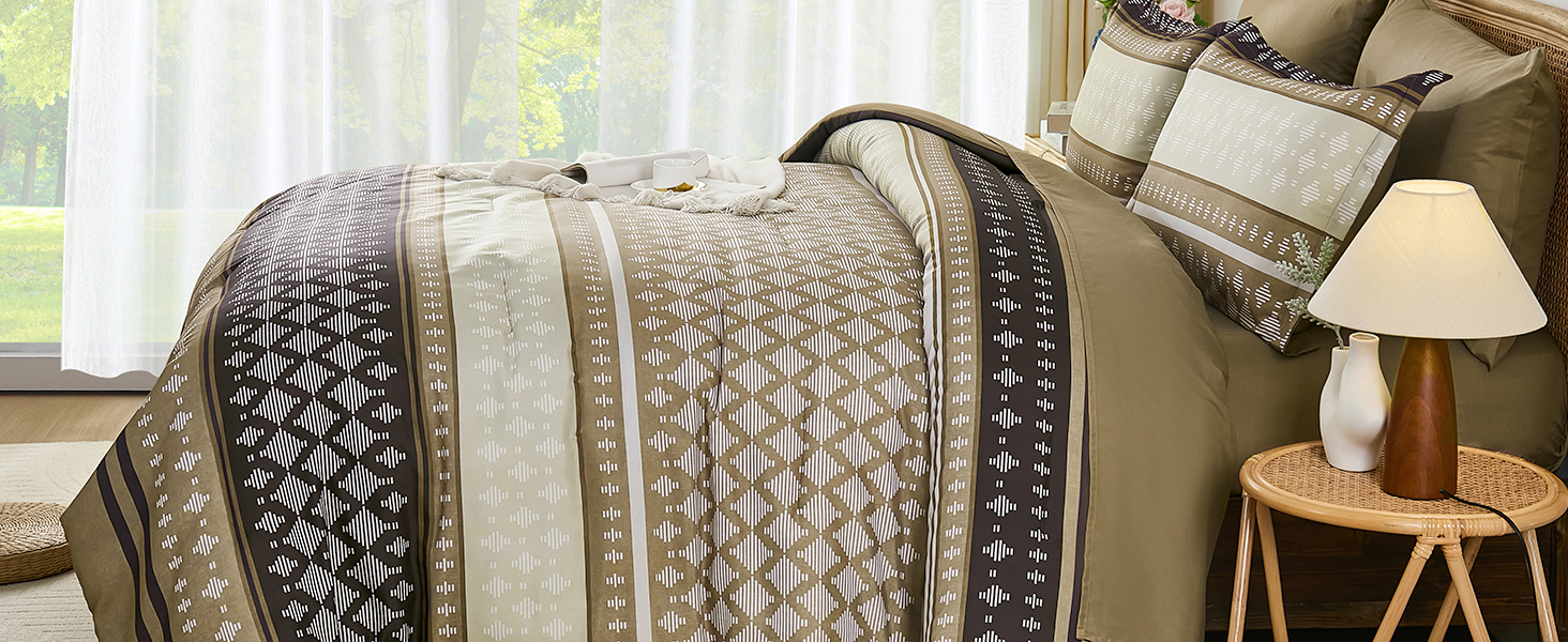 boho stripe comforter set