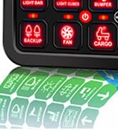 Auxbeam 8 Gang Switch Panel RA80 Auto-Dimmable RGB Switch Panel w/Momentary Toggle Pulsed, 12V-24...