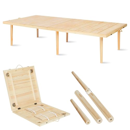 60x30 Low Foldable Picnic Table 3 Height Adjustable Solid Pine Outdoor for Beach Camping BBQs