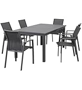 Wisteria Lane Patio Chairs Set of 4, Heavy Duty Aluminum Outdoor Dining Chairs with Breathable Qu...