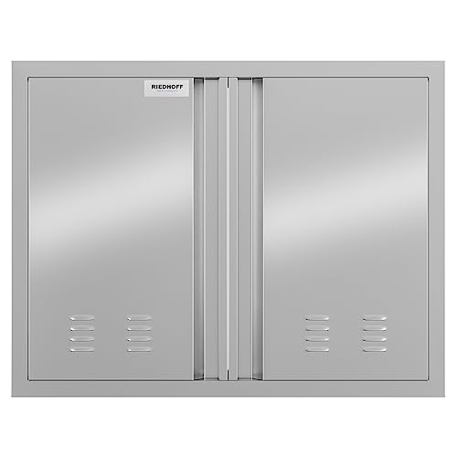 Outdoor Kitchen Double Doors with Recessed Handle and Vents