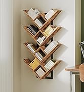 HOOBRO Floating Shelves for Wall, Set of 2 Wall Mounted Shelf, 2-Tier Wooden Hanging Shelves Stor...
