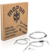 Mofun Throttle and Idle Cable Kit & Clutch Cable & Non-ABS Hydraulic Front Brake Line Compatible ...