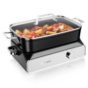 Oven Safe to 450°F | Keep Warm Function for Large Family Gatherings (Includes Silicone Spoon)