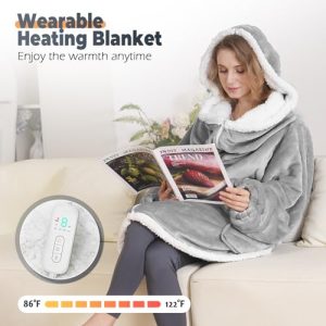 Electric Wearable Throw Blanket with Sleeves