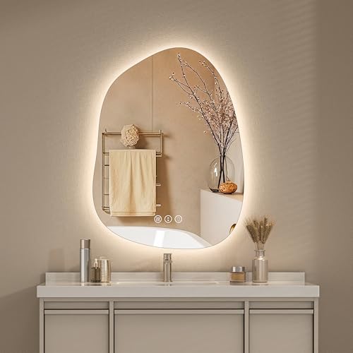 Abstract Bathroom Mirrors with Backlit