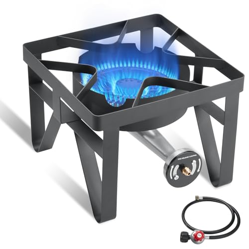 000 BTUs High Pressure Single Burner Propane Camping Stove - Portable Outdoor Stove for Outdoor Cooking